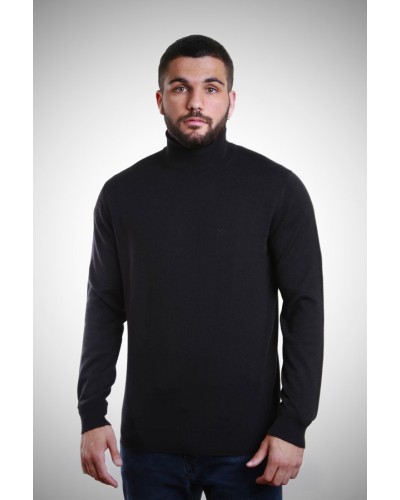 Jersei coll alt per a home de color negre | Slow Fashion | STJOR