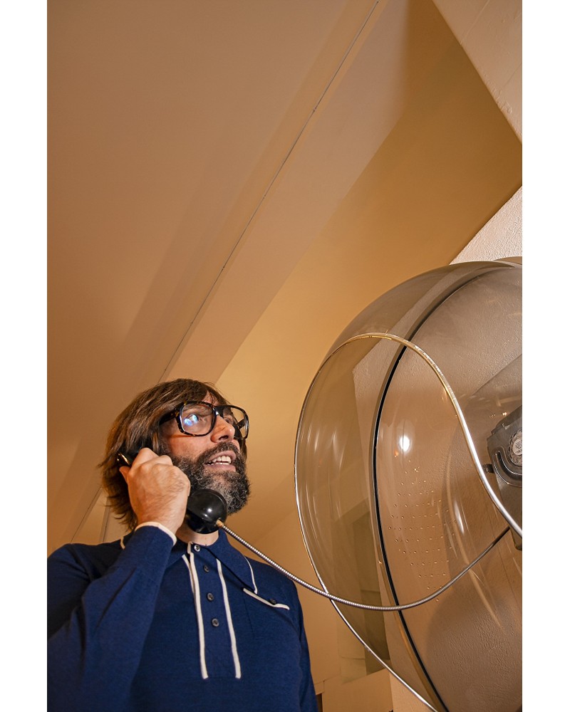 Jersei màniga llarga coll polo blau vintage | Òscar Dalmau