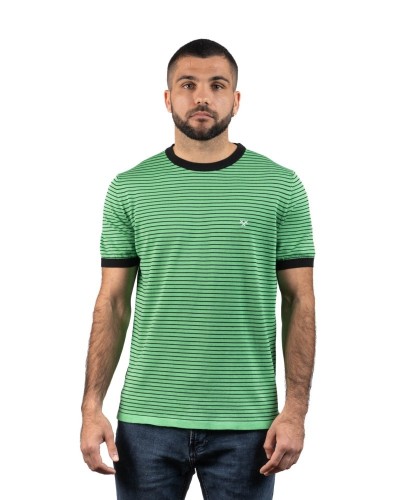 Samarreta ratlles home verda | Moda ètica fabricada a Catalunya | STJOR