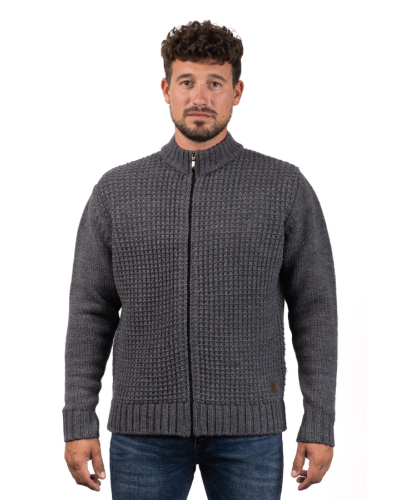 Jaqueta de punt per a home gris | STJOR, moda ètica feta a Catalunya