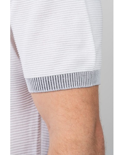 Camiseta Microstripe ST3673 Blanca Home | STJOR