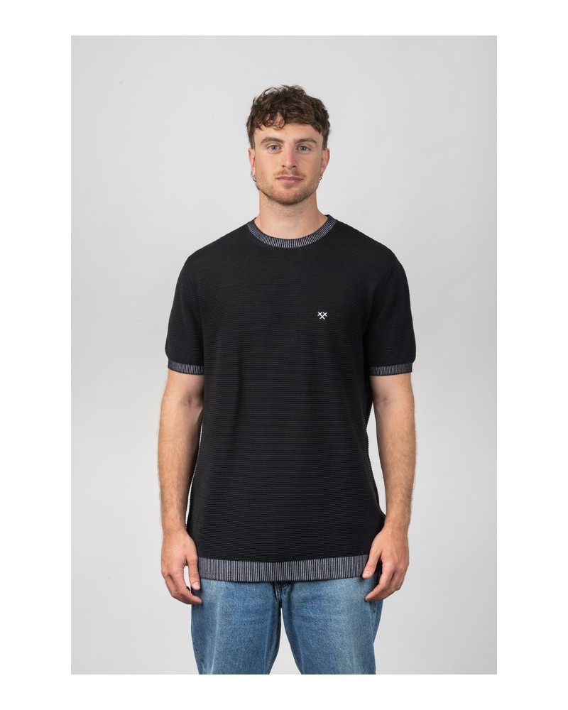 Camiseta Microstripe ST3673 Negra Home | STJOR
