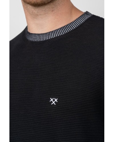 Camiseta Microstripe ST3673 Negra Home | STJOR