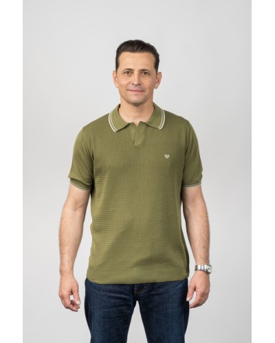 Polo Varied Knit Kaki Home - Custom Fit | STJOR