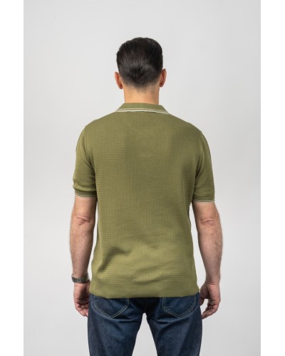 Polo Varied Knit Kaki Home - Custom Fit | STJOR