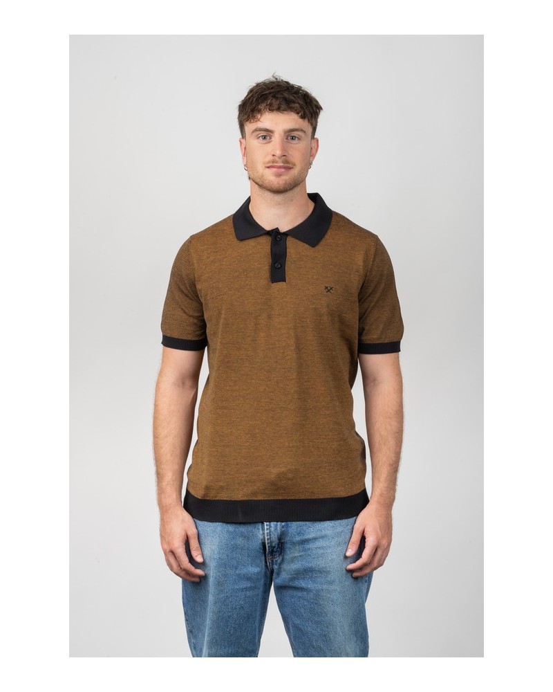 Polo cotó home Thousand Stripes Taronja - Custom Fit | STJOR