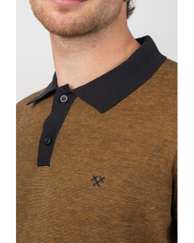 Polo cotó home Thousand Stripes Taronja - Custom Fit | STJOR