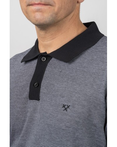 Polo Thousand Stripes Gris Home - Moda Ètica | STJOR