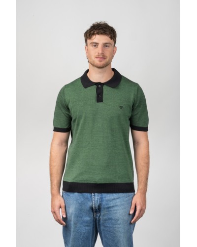 Polo cotó home Thousand Stripes Verd - Custom Fit | STJOR