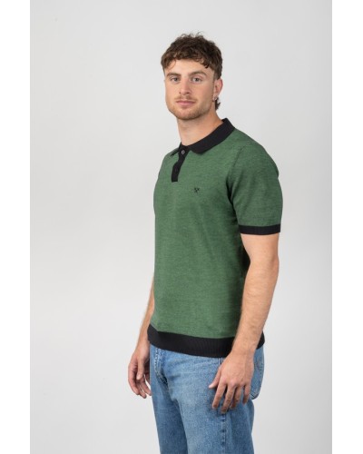 Polo cotó home Thousand Stripes Verd - Custom Fit | STJOR