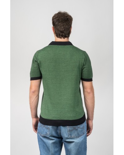 Polo cotó home Thousand Stripes Verd - Custom Fit | STJOR