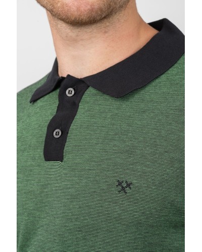 Polo cotó home Thousand Stripes Verd - Custom Fit | STJOR