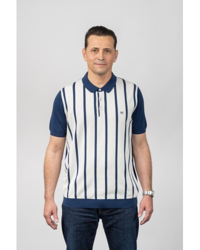 Polo Home Retro Vision Blau Marí - Òscar Dalmau | STJOR