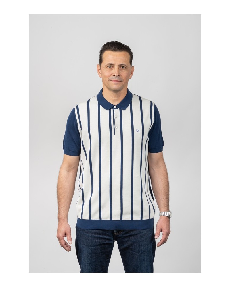 Polo Home Retro Vision Blau Marí - Òscar Dalmau | STJOR