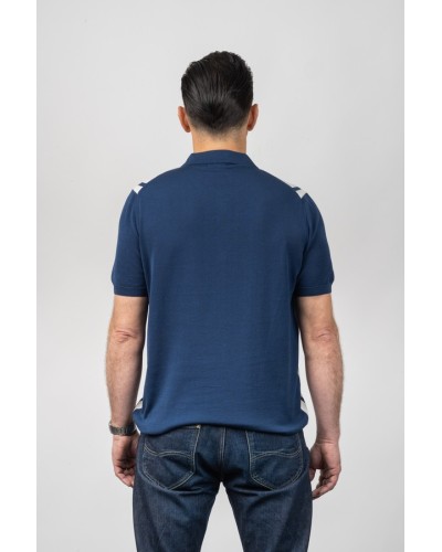 Polo Home Retro Vision Blau Marí - Òscar Dalmau | STJOR