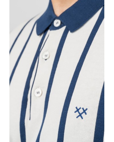 Polo Home Retro Vision Blau Marí - Òscar Dalmau | STJOR