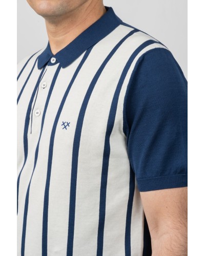 Polo Home Retro Vision Blau Marí - Òscar Dalmau | STJOR