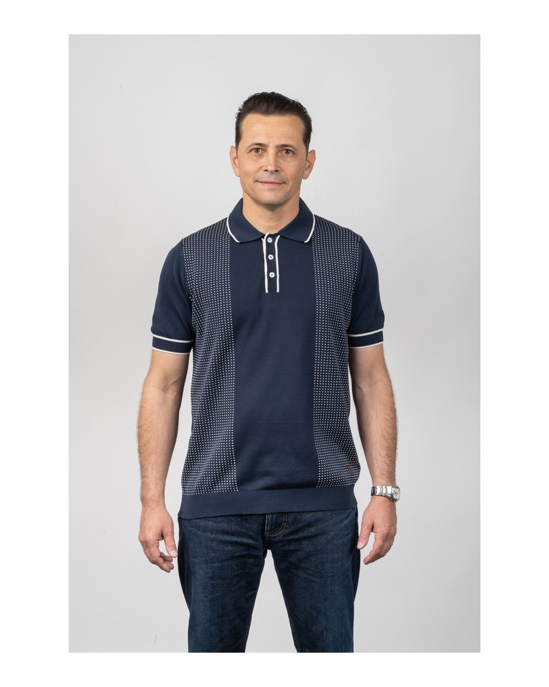 Polo de punt per a home Riverside Blau Marí - Òscar Dalmau | STJOR