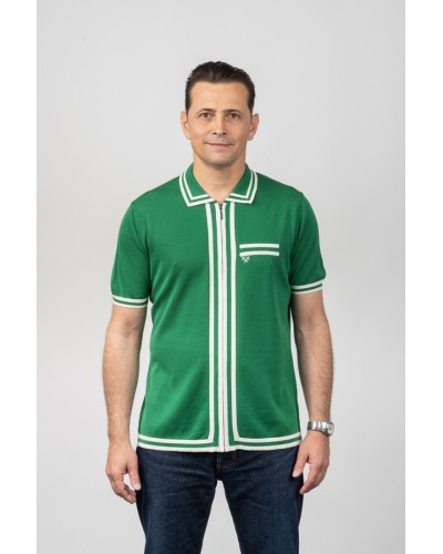 Camisa de punt Zip-Front Verda Home - Òscar Dalmau | STJOR