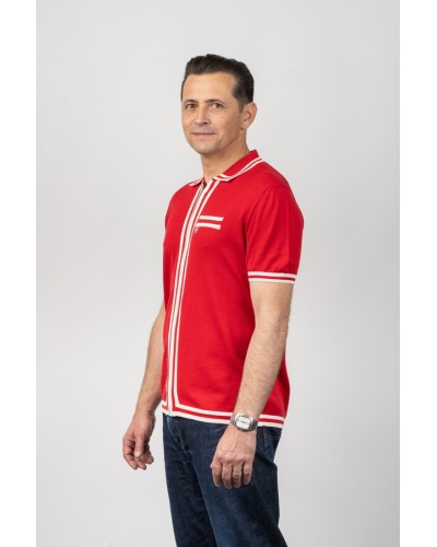 Camisa de punt Zip-Front Vermella Home - Òscar Dalmau | STJOR