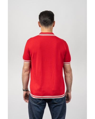 Camisa de punt Zip-Front Vermella Home - Òscar Dalmau | STJOR
