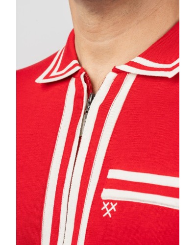 Camisa de punt Zip-Front Vermella Home - Òscar Dalmau | STJOR
