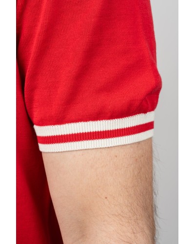 Camisa de punt Zip-Front Vermella Home - Òscar Dalmau | STJOR