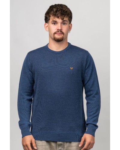 Jersei Home Coll Rodó Blau Nit | Roba Sostenible Feta a Catalunya