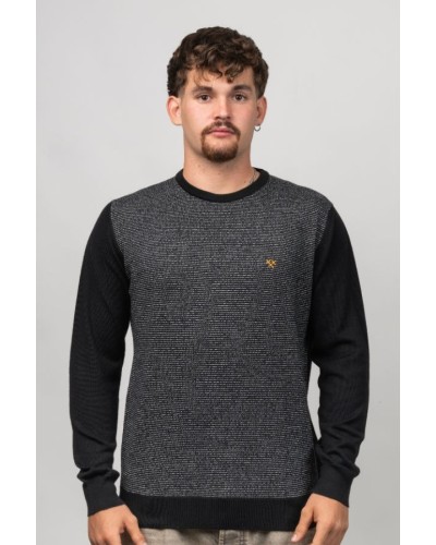 Jersei Home Coll Rodó Negre Fusion | Roba Sostenible Feta a Catalunya