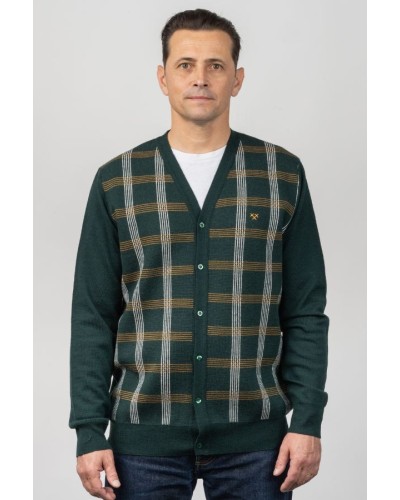 Càrdigan de Punt Home Verd Botella Quadres | Marca Roba Home STJOR