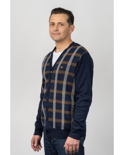 Càrdigan de Punt Home Blau Marí Quadres | Marca Roba Home STJOR