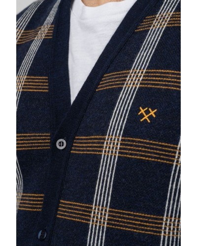 Càrdigan de Punt Home Blau Marí Quadres | Marca Roba Home STJOR