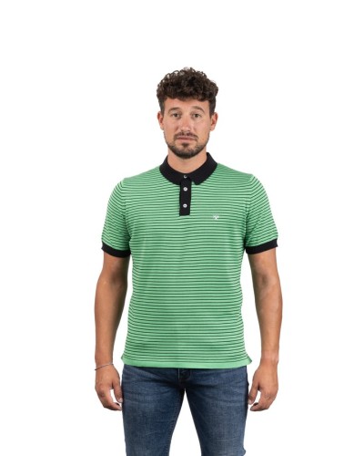 Polo verd de ratlles STJOR | Cooperativa tèxtil | Moda ètica