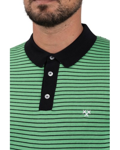 Polo verd de ratlles STJOR | Cooperativa tèxtil | Moda ètica