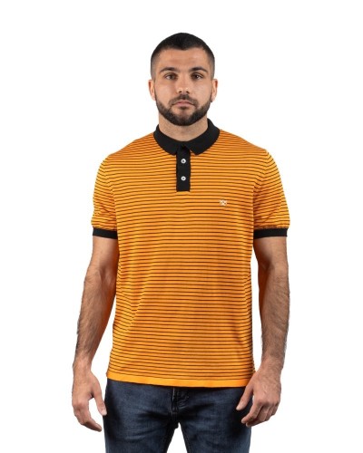 Polo taronja de ratlles STJOR | Cooperativa tèxtil | Moda ètica