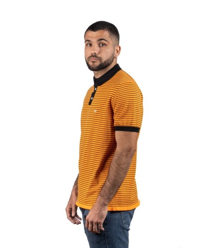 Polo taronja de ratlles STJOR | Cooperativa tèxtil | Moda ètica