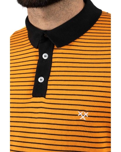 Polo taronja de ratlles STJOR | Cooperativa tèxtil | Moda ètica