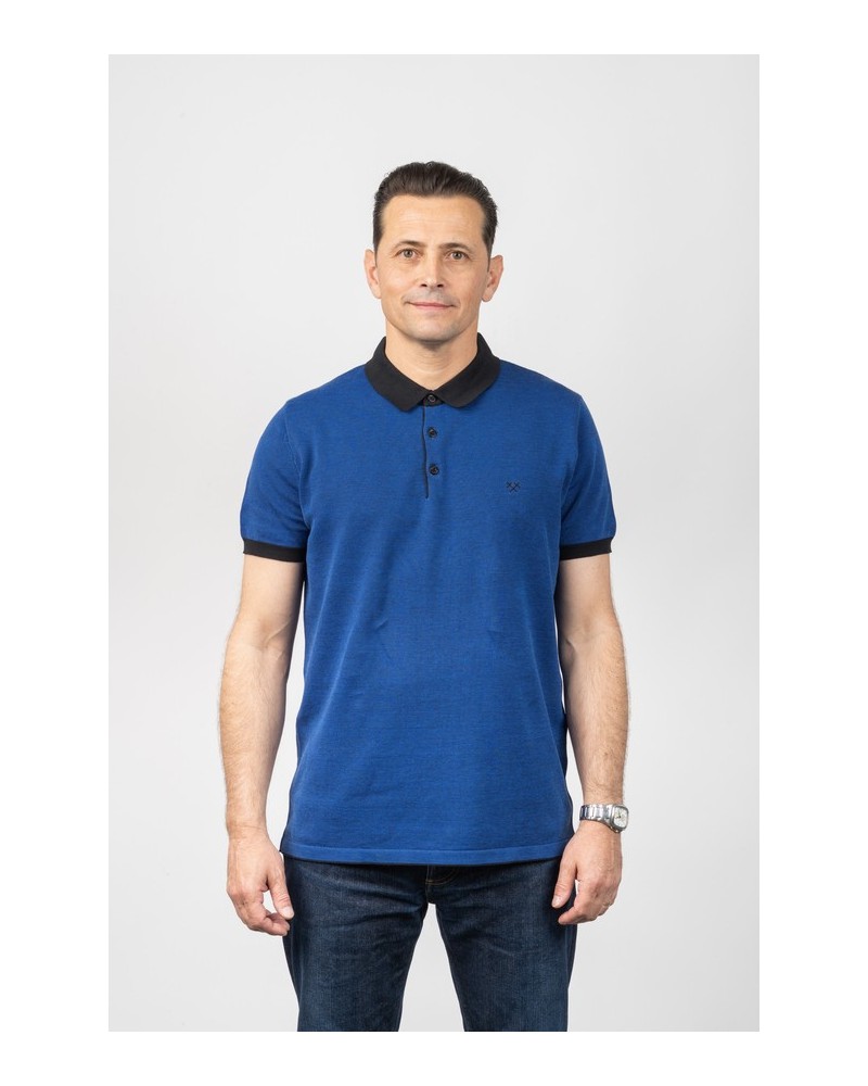 Polo blau marí de punt STJOR | Roba ètica | Botiga de moda sostenible