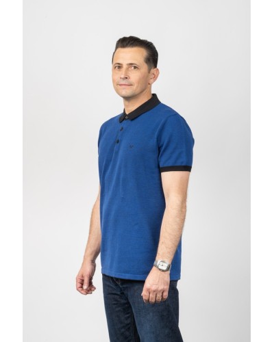 Polo blau marí de punt STJOR | Roba ètica | Botiga de moda sostenible