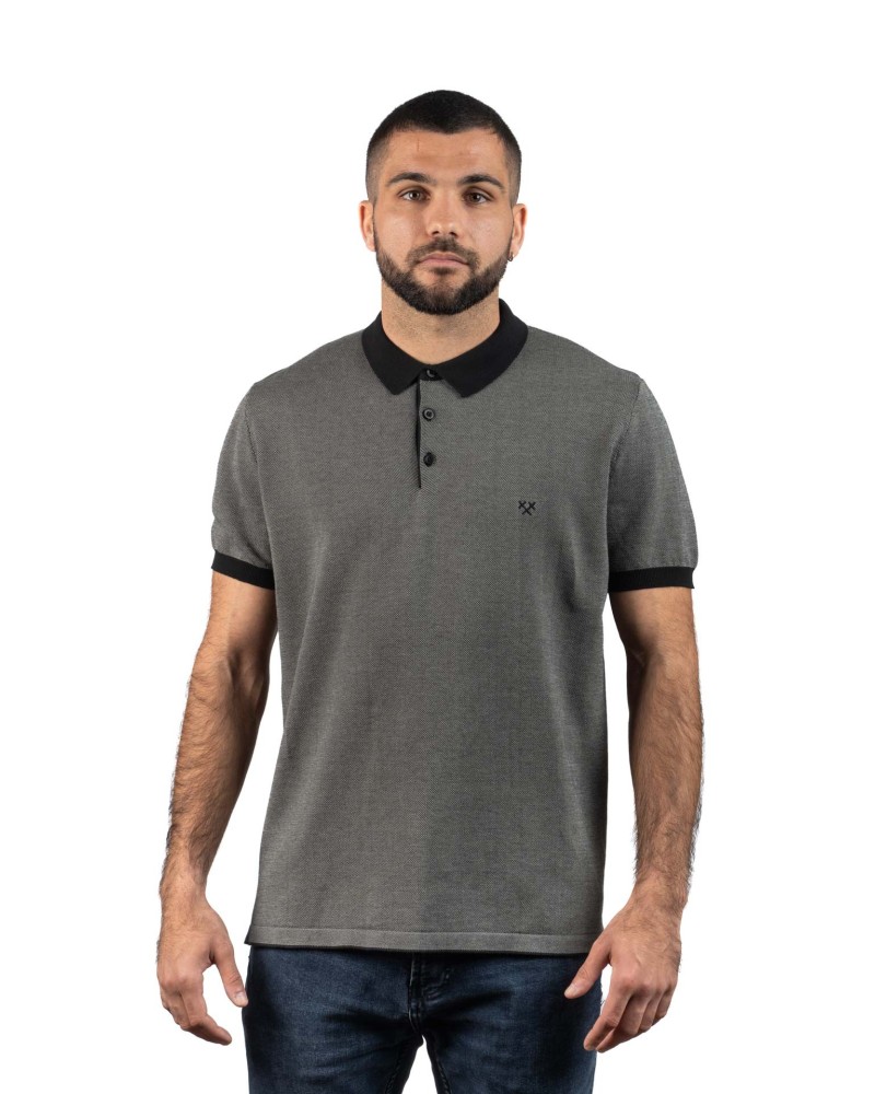 Polo Gris Detalle Negro STJOR | Ropa ética