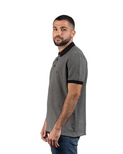 Polo Gris Detalle Negro STJOR | Ropa ética