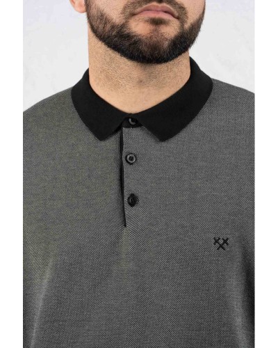 Polo Gris Detalle Negro STJOR | Ropa ética