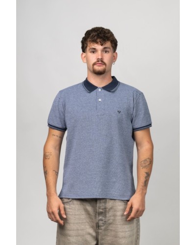 Polo Micro-Texture Blau Marí | STJOR 1969 | Botigues STJOR