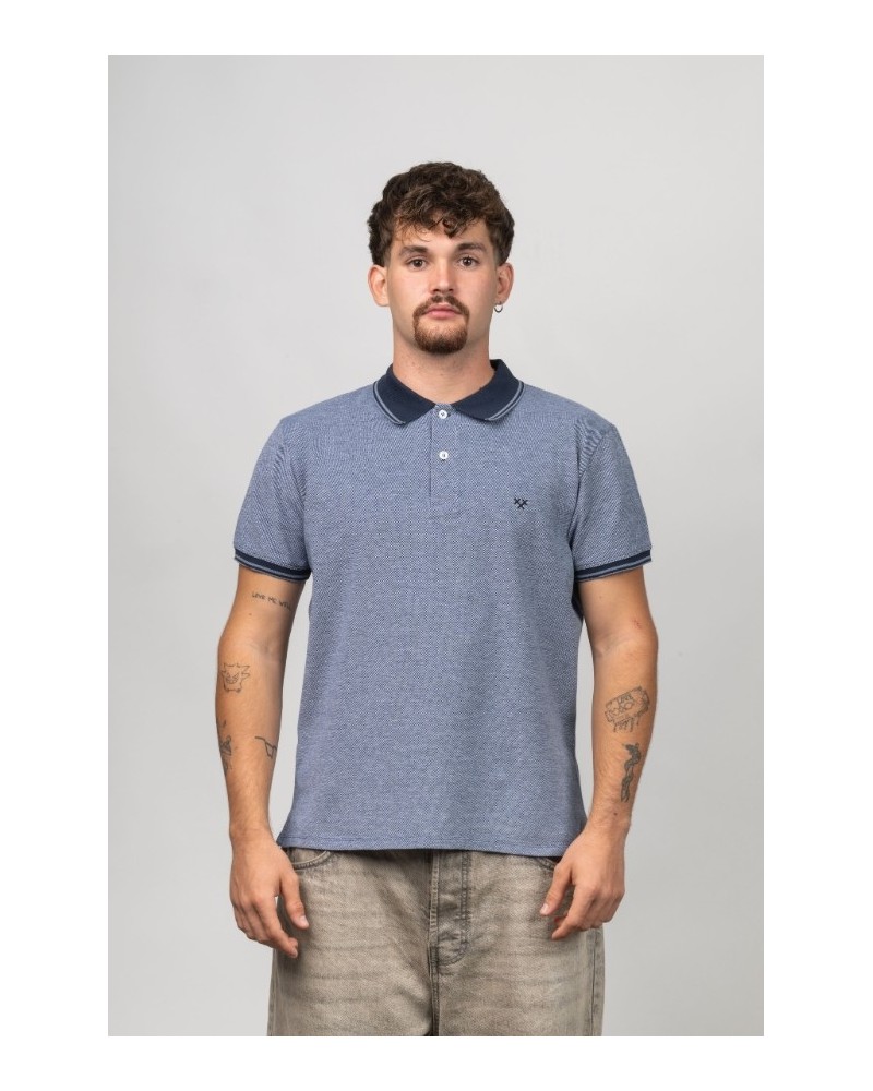 Polo Micro-Texture Blau Marí | STJOR 1969 | Botigues STJOR