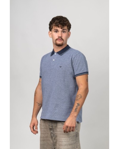 Polo Micro-Texture Blau Marí | STJOR 1969 | Botigues STJOR