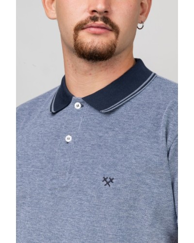 Polo Micro-Texture Blau Marí | STJOR 1969 | Botigues STJOR